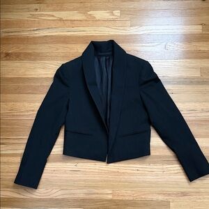 All Saints Black Women's Cropped Tuxedo Jacket